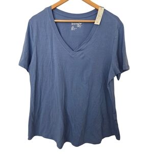 Terra & Sky Women's V-Neck Tops Size 0X/14